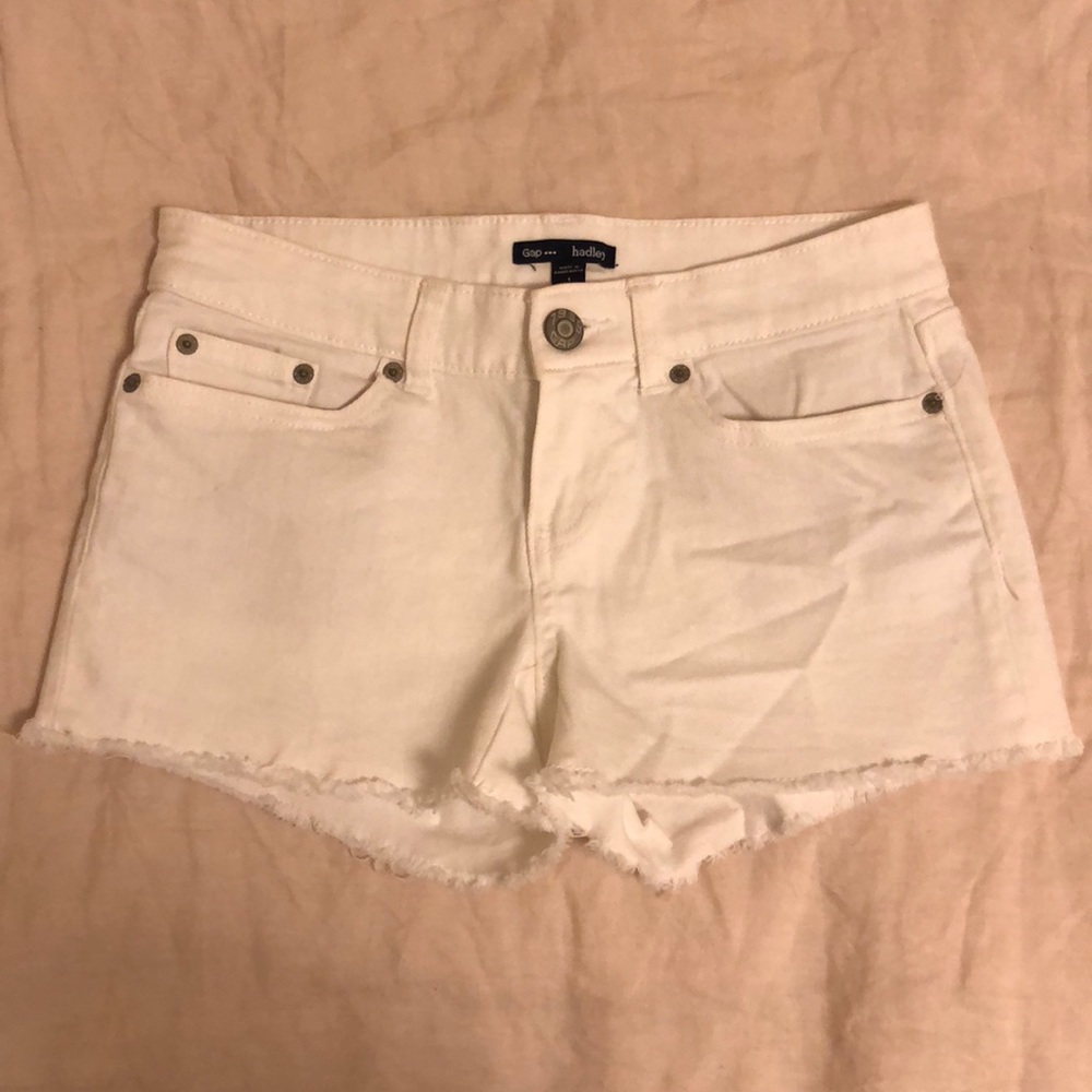 White denim shorts